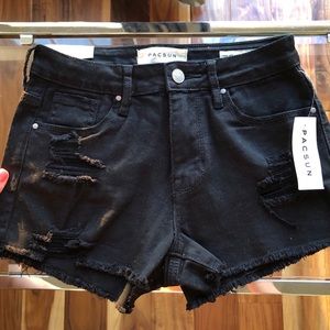 PacSun Distressed Black Shorts